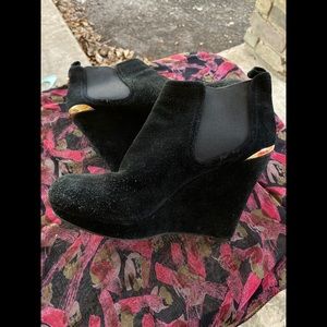 Jessica Simpson black wedge booties
